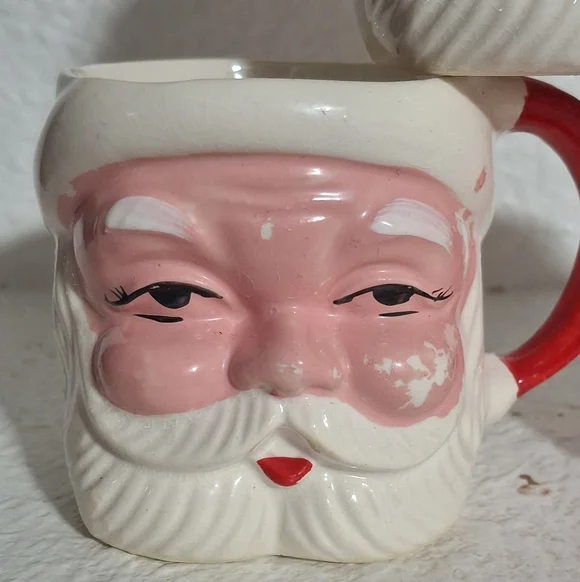 Vintage Santa Claus Mugs Set of 3 Japan Winking Santa - Picture 15 of 16